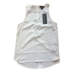 Marciano Ivory Sleeveless Blouse with Gold Bars